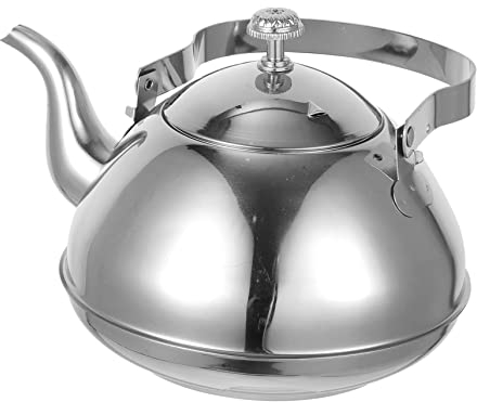 Zerodeko Stainless Steel Teapot Kitchen Coffee Kettle Teapot Stainless Steel Kitchen Teapot Tea Infuser Pot Tea Brewer Machine for Kitchen Stainless Steel Metal Teapot
