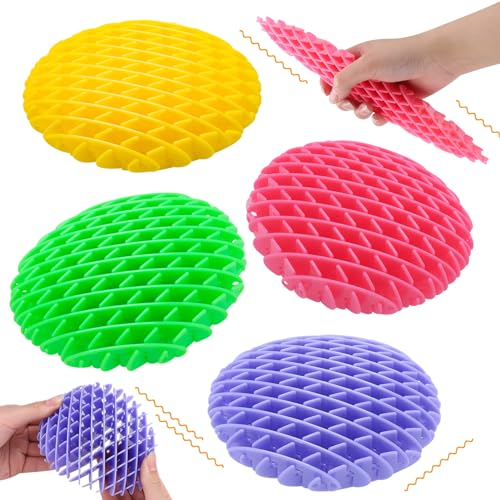 Lvefyti Fidget Wurm Spielzeug für Erwachsene,4 Stück Fidget Slug Spielzeug,Stressabbau Fidget Worm,Sensorisches Stressabbau Spielzeug für Kinder Erwachsene,Widerstands Fidget Spielzeug zur Angstlinder