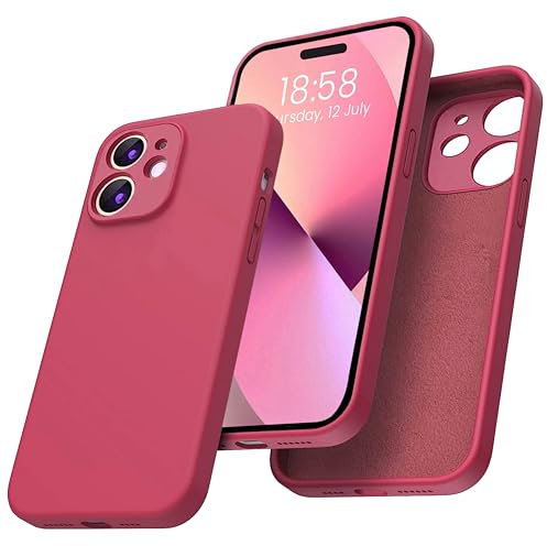 elexal Liquid Silicone Case Designed for iPhone 11 Case, Individual Protection for Each Lens Full Body Covered Thickened Rubber Shockproof Phone Case iPhone 11-6.1 inch (Hibiscus)