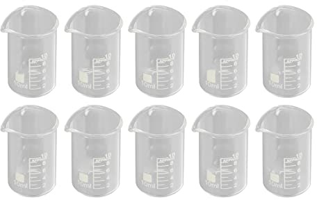10PCS Clear Scale Borosilicate Glass Beaker, Experiment Tool for Laboratory Projects