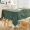 Deconovo Water Resistant Wipe Clean Table Cloth, Faux Linen Rectangle Table Protector for Christmas, 55x79in(140x200cm), Forest Green