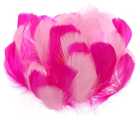 PATIKIL Piume Colorate 3-5 Pollici, 300pz Piume d'Oca Ingrosso per Artigianato Fai Da Te, Decorazioni per Matrimoni Casa Festa Dream Catcher, Rosa/Fucsia