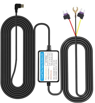 SIGANDG Dash Cam Hardwire Kit,USB-C Port 3.5m Hard Wiring Kit,Mini-Fuse,12V-30V to 5V/3A,Type-C Hard Wire Kit,Car Camera Charge Power Cord Kit for 24H Parking Monitor