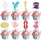 Xsstarmi 24 Pack Wonderland Theme Cupcake Toppers Glitter Lock Key Mad Hatter Rabbit Cupcake Picks Drink Me Tea Party Cake Decorations for Alice Theme Baby Shower Birthday Party Supplies