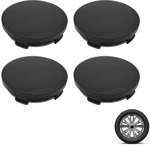 GUTERTOP 4 Stück Nabendeckel 60mm, Radnabenkappen, Felgendeckel, Universal Abs Schwarz Autos Nabenkappen Zubehör für BMW vw Mercedes Audi(OD 60 mm ID 56 mm)