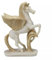 Pegasus geflügeltes Pferd, Mythologie, griechische Statue, Patina, gegossenes Marmor-Dekor