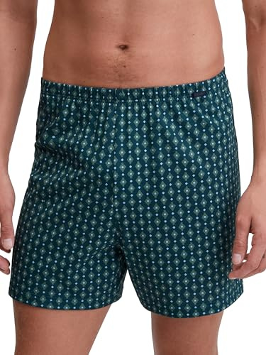 CALIDA Prints Boxershorts Herren, mit stoffüberzogenem Bund, aus 100% Baumwolle, ohne Eingriff deep Petrol 52-54