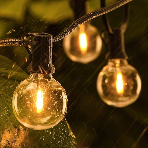 Achin LED Lichterkette Außen 8M, E12 Lichterkette Outdoor mit 12+1 G40 Birnen Warmweiß 2700K Lichterkette für Außen Garten Hochzeit Terrassen