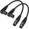 NCGGY Right Angle XLR Cable,2-Pack Adjustable-Angle Male to Straight Female Microphone Cable,Short XLR Microphone Cable 90 Degree Adapter for Mic Mixer, Recording Studio, Podcast-0.3M