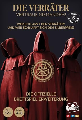 Goliath - Die Verräter: Erweiterung - Gesellschaftsspiel für Erwachsene und Kinder ab 12 Jahren, 6 Neue Geheime Missionen & Verrat, Strategisches Brettspiel für 4 bis 6 Spieler, 20 Min, Auf Deutsch