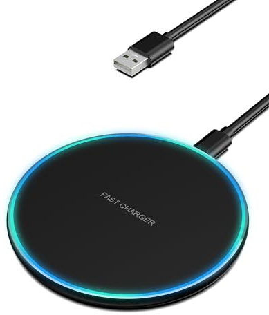 Caricatore Wireless, RENGOGA 15 W Caricabatterie Wireless per LG V50/V40/V35/V30/G8/G7; 10 W caricatore rapido per S20/S20+/Note 10/10+/S10/S10+/ S10E/ Note 9 aAirPods, Huawei, Xiaomi ...