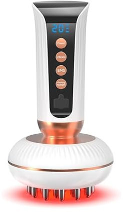 Masajeador, Masajeador Eléctrico de Mano Infrarrojo de 2000 mAh con 20 Modos de Vibración 20 EMS Y 20 Modos de Calor Instrumento Meridiano Inalámbrico con Pantalla LCD Para Dragar Los Meridianos
