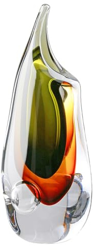 Glas Art Vase Finesse - braun, grün, klar - Glas - Höhe 30cm - wasserdicht - Blumenvase