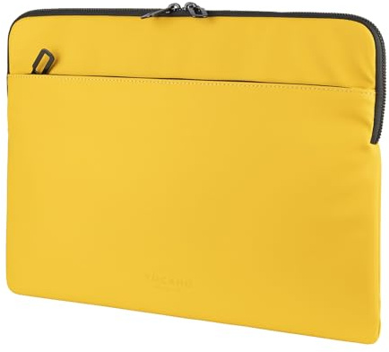 Tucano, Gommo Sleeve Laptoptasche für MacBook Pro 16 und Laptop 15,6, Gepolsterte Computerhülle aus Gummiertem, Wasserabweisendem Material mit Zubehörfach und Doppelreißverschluss, Gelb