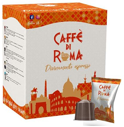 CAFFE DI ROMA 100 Capsule MINERVA Crema Bar compatibile con Macchine Nespresso - (100, MINERVE - CREMA BAR)