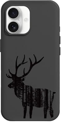 RhinoShield Handyhülle kompatibel für [iPhone 17] | SolidX - Verstärkter Stoßschutz, Schlankes und minimalistisches Design mit Fallschutz nach Militärstandard - Schwarz [The Winter Buck]