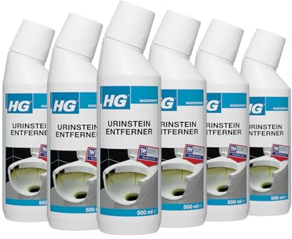 HG Urinstein Entferner – Spezialreiniger gegen Urinstein & Kalk – WC & Sanitär – 6er Set