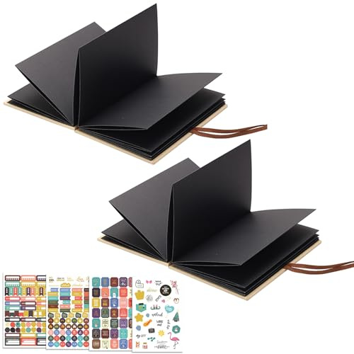 2 Stück 5 Inch Fotobuch zum Selbstgestalten, Fotoalbum zum Selbstgestalten | Leporello Fotobuch mit 4 Aufkleber, DIY Scrapbook Fotoalbum als Abschluss Geschenk Hochzeitstagsgeschenk, 16 Seiten