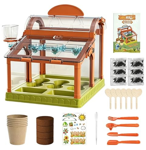 Kit di coltivazione di piante per bambini, giocattoli educativi, kit terrario con set di coltivazione in serra, per ragazzi e ragazze, per interni ed esterni, aula, casa, fattoria, natura