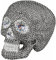 Boland 72125 - Totenkopf mit Glitzersteinen, Schwarz, 19 x 15 cm, Halloween, Dekoration, Mottoparty