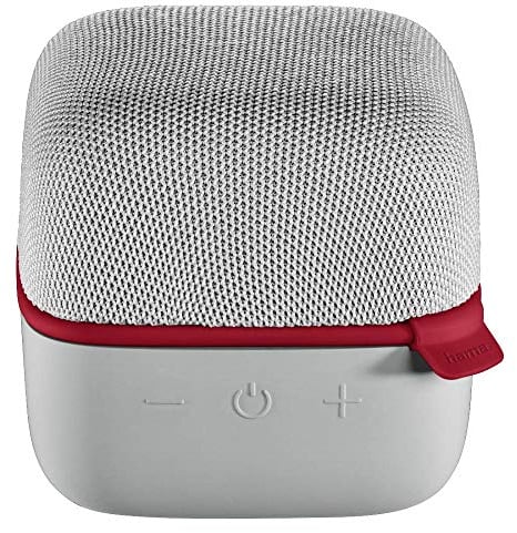 Hama Mobiler Bluetooth-Lautsprecher Cube, grau/rot
