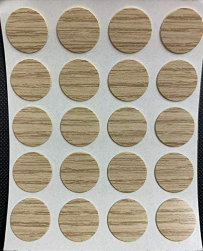 13mm Self Adhesive Screw Cover Caps Stick on Furniture Sticker Screw Hole - Light Oak x20