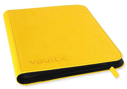 Vault X 9 Pocket Trading Card Zip Binder, 360 Cards, Premium Exo-Tec Album Material, 20 Side-Loading Pages, Folder for Collectible Games, Sports, TCG (Yellow)