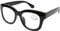 DOOViC Blue Light Blocking Reading Glasses 1.5 Black Round Large Frame Wide Temple Spring Hinge Computer Readers for Women/Men