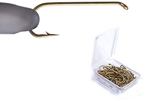 MAXIMUMCATCH Maxcatch 100pcs Barbed Fly Fishing Hooks Fly Tying Hooks High Carbon Steel Dry&Wet&Nymph&Shrimp Caddis Pupa Streamer Hooks with Mini Fly Box