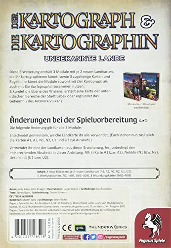 Pegasus Spiele 51313G - Der Kartograph: Unbekannte Lande [Erweiterung]