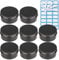ZEOABSY Pack of 10, Empty 80ml Matte Black Aluminium Tins with Screw Lids Round Cosmetics Containers Pots Storage Jars for Lip Balm DIY Candle Salve Powder Crafts with 5 Spatula, 1 Labels
