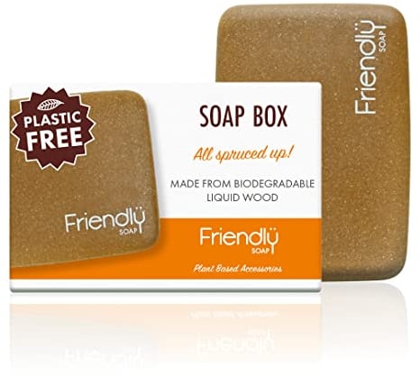 Friendly Soap - Natural Liquid Wood Soap Box, Great Travel Container, Biomaterial, Flexible & Durable, Vegan, Plant Based, Eco-Friendly, Plastic & Palm Free, Recyclable & Renewable 32g
