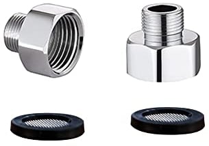 Heable UK Compression Adaptors Connector from G3/8 Inch to G1/2 Inch, Reducing Connector for UK 15mm Tap, Metal, Chrome, 1 Pair