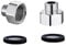Heable UK Compression Adaptors Connector from G3/8 Inch to G1/2 Inch, Reducing Connector for UK 15mm Tap, Metal, Chrome, 1 Pair