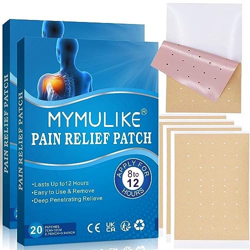 40 Count Pain Relief Patch, Hot Moxibustion Pain Relief Patches, Pain Relief Wormwood Sticker Self Heating Warming meridians Patches Plaster, Discomfort Relief Plaster