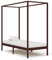 INLIFE Himmelbett-Gestell Dunkelbraun Massivholz Kiefer 100 x 200 cm
