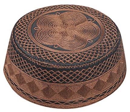 TINAYAUE Männlicher muslimischer Gebetshut Islamischer Stickerei Cap für Männer Islam Gebet Kopfbedeckung Muslim Kopfbedeckung Flat Top Gebetsmütze Ramadan-Dekoration für Arabisch Türkisch Indisch