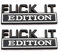 2 x Fuck It Edition Emblem Stick Badge Schutzblech Abzeichen Aufkleber für Autos LKW Motorräder Gepäck SUV (schwarz-weiß)