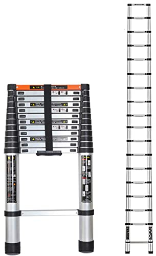WAHHWF Teleskopleiter Leiter Treppenleiter Teleskopische Leiter 6m 5.6m 5.4m 5.2m 5m, Aluminium Teleskopische Ausziehleiter für Dach RV Dachboden Haus Loft, Last 150kg (Size : 6m/20ft)