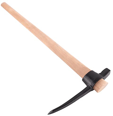 BAUSTER® Spitzhacke 1,5 kg mit Holzstiel Keilhaue Pickel Hacke Pionierhacke Kombihacke zum Auflockern von harten Böden Gartenhacke nützlich zum Aufbrechen von Mauern Kreuzhacke