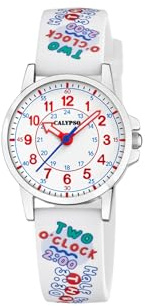 Calypso Mädchenuhr Analog aus Kautschuk Weiß | Quarzwerk, Kinderuhr, Widerstandsfähiges Mineralglas, Wasserdicht 5 ATM, Special Prices K5824/1