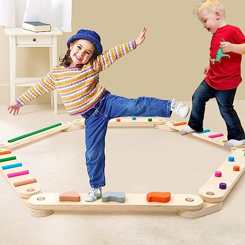 HOMCENT Balance-Balance-Board, Montessori-Spielzeug, Koordination, Beweglichkeit und Stärke, Hindernislauf für Kleinkinder, bestes Geschenk für Kinder