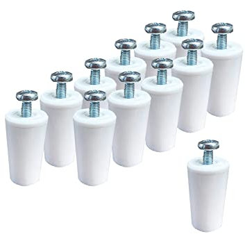 Topes para Persianas Blanco 40 y 60mm a Elegir, Corto y Largo, Fácil Instalación, Exterior (12 Unidades 40mm, Blanco)