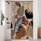 Uiiooazy Duschvorhang Boho Style, Duschvorhang 120x200cm Blau Blätter Abstrakt Schwarz Grau Geometrisch Muster Duschvorhänge Anti Schimmel Stoff Waschbar Wasserdicht Polyester Bad Vorhang mit 8 Haken