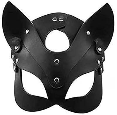 Catwoman Maske, Frauen Leder -Katzenmaske, Katzengesichtsabdeckung, Maskerade -Maske, Cosplay -Kostüm -Requisiten für ihn von Masquerade Halloween Weihnachtskostümparty Nacht Club