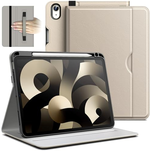 JETech Hülle für iPad Air 11-Zoll M3/M2 (2025/2024), iPad Air 5/4 (10,9 Zoll, 2022/2020), PU Leder Folio Schützende Cover Schutzhülle mit Stifthalter & Tasche, Multi-Winkel Ansehen (Polarstern)