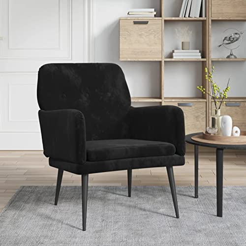 Homgoday Sessel Fernsehsessel Loungesessel Relaxsessel Fernsehsessel TV-Sessel Einzelsofa Lesesessel Ruhesessel Einzelsessel für Wohnzimmer Schlafzimmer Schwarz 62x79x79 cm Samt