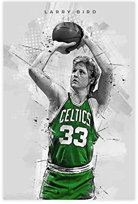 ZAPORA Larry Bird Poster 1 Leinwand Poster Schlafzimmer Dekor Sport Landschaft Büro Zimmer Dekor Geschenk ungerahmt 30 x 45 cm
