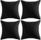 MIULEE 4er Set Outdoor Kissenbezug wasserdichte Kissenbezüge Sofakissen Dekorativ Couchkissen Wetterfeste Kissenhülle Zierkissen Bezug Weich für Sofa Couch Outdoor Garten Balkon 40x40 cm Schwarz