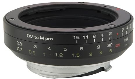 XPIMAGE Bague d'adaptation pour Monture d'objectif avec Mise au Point télémétrique et Extension Macro Compatible avec l'objectif Olympus Om et l'appareil Photo Leica M